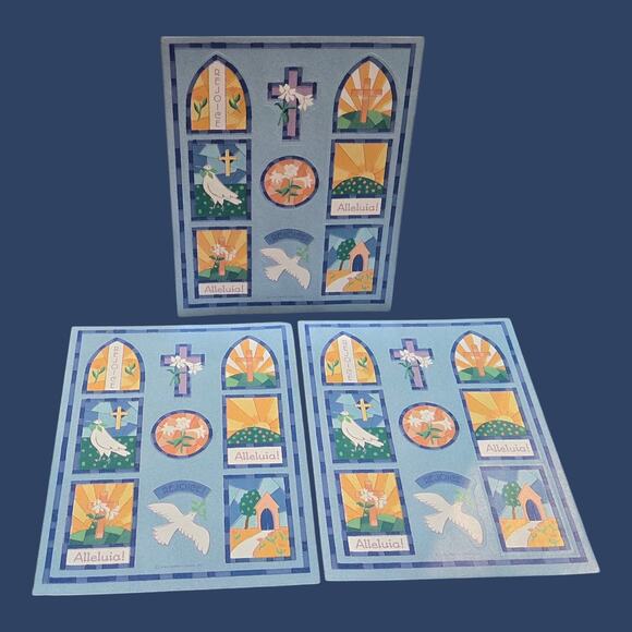 1990 Rare Hallmark Religious Christian Stickers Psalm Scriptures & Easter Cross - Picture 6 of 10